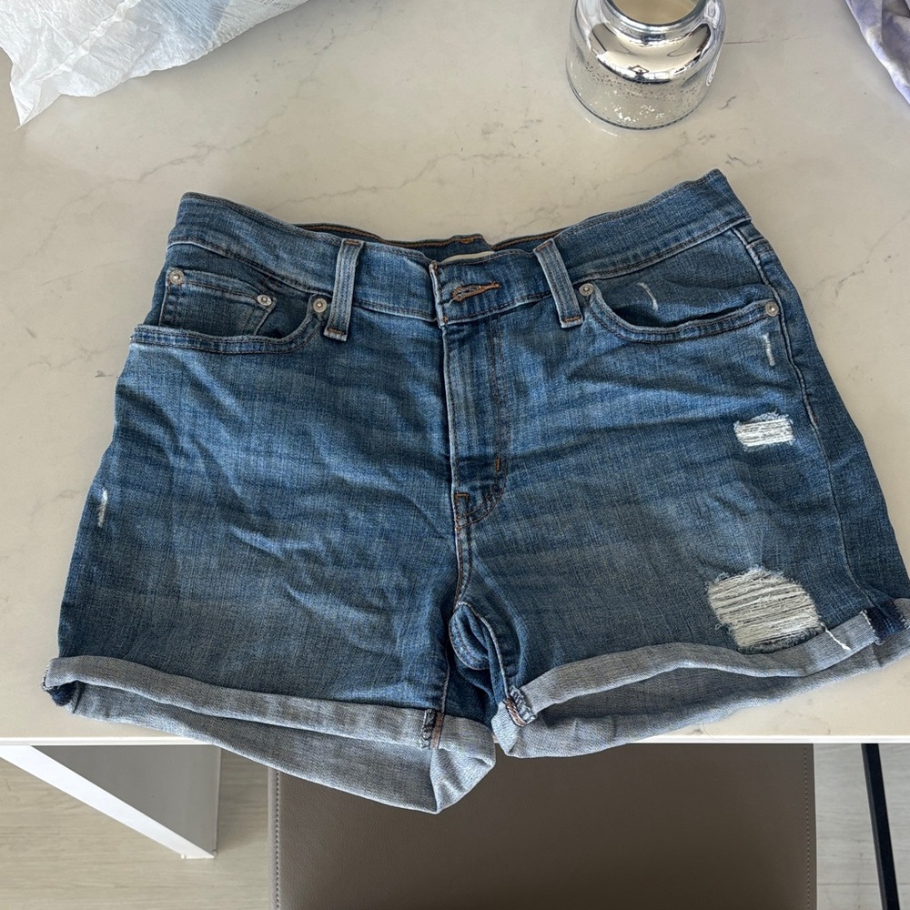 Levi's Distressed Blue Jean Shorts